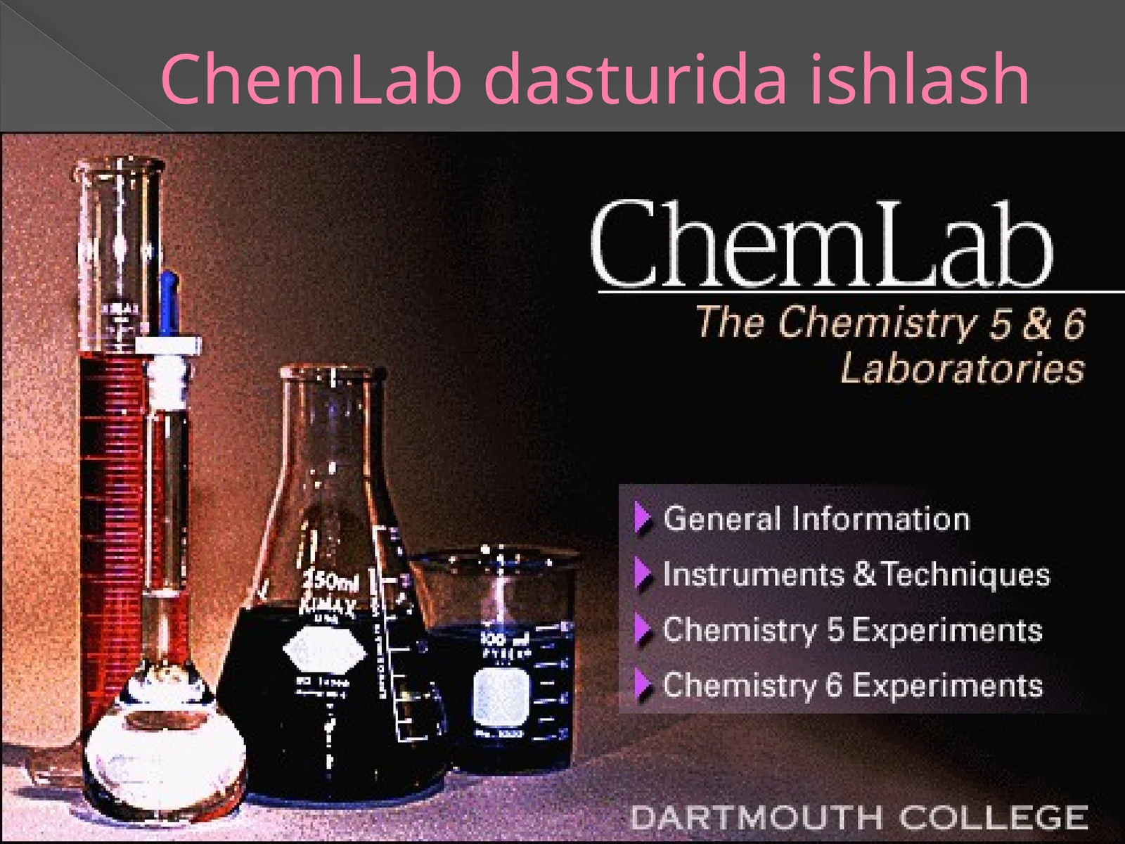 ChemLab dasturida ishlash 1