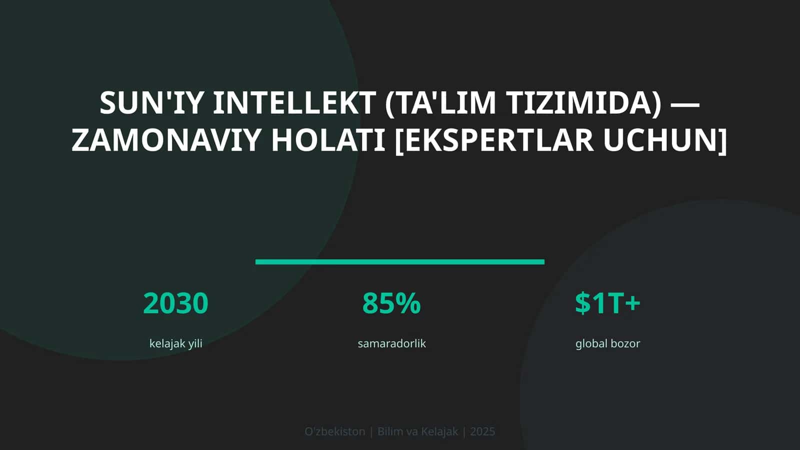 Sun'iy intellekt (ta'lim tizimida) — zamonaviy holati [ekspertlar uchun] 1