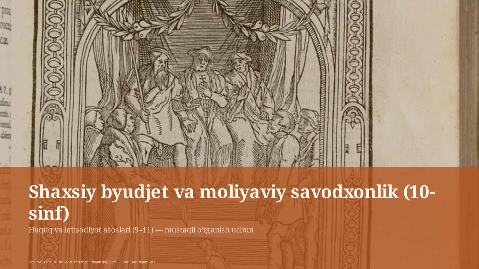 Shaxsiy byudjet va moliyaviy savodxonlik (10-sinf) 1