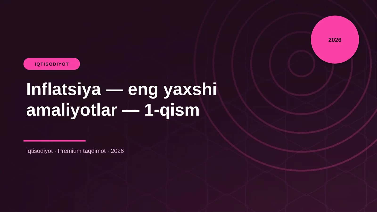 Inflatsiya — eng yaxshi amaliyotlar — 1-qism 1