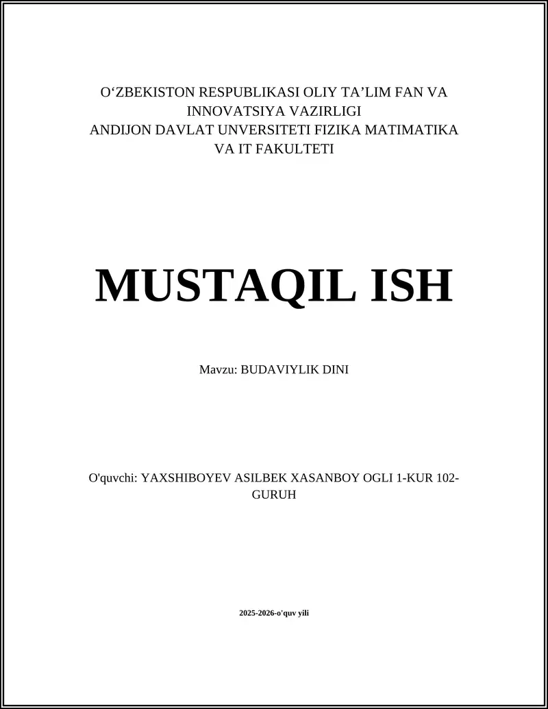 BUDAVIYLIK DINI 1