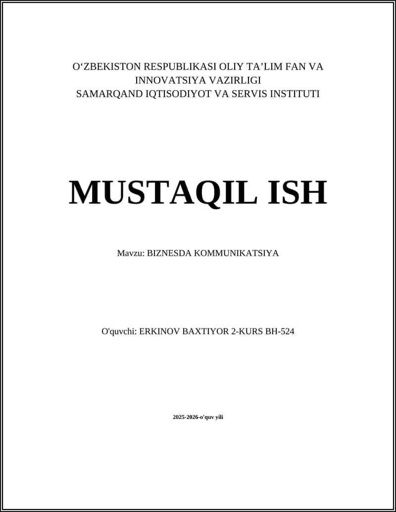 BIZNESDA KOMMUNIKATSIYA 1