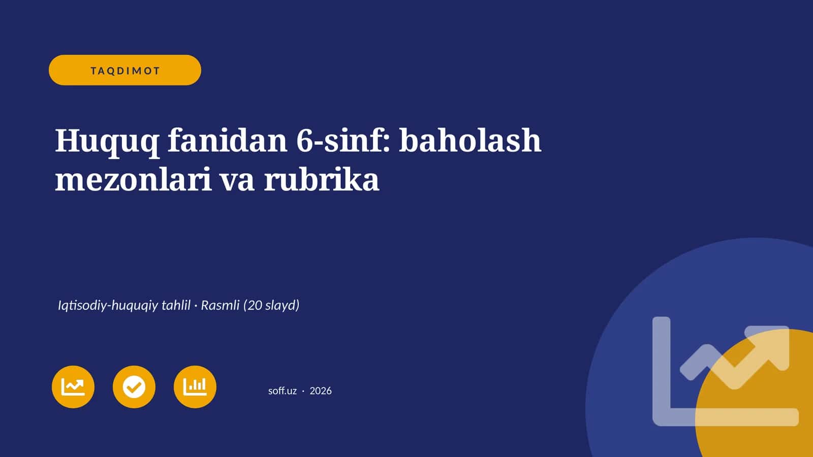 Huquq fanidan 6-sinf: baholash mezonlari va rubrika 1
