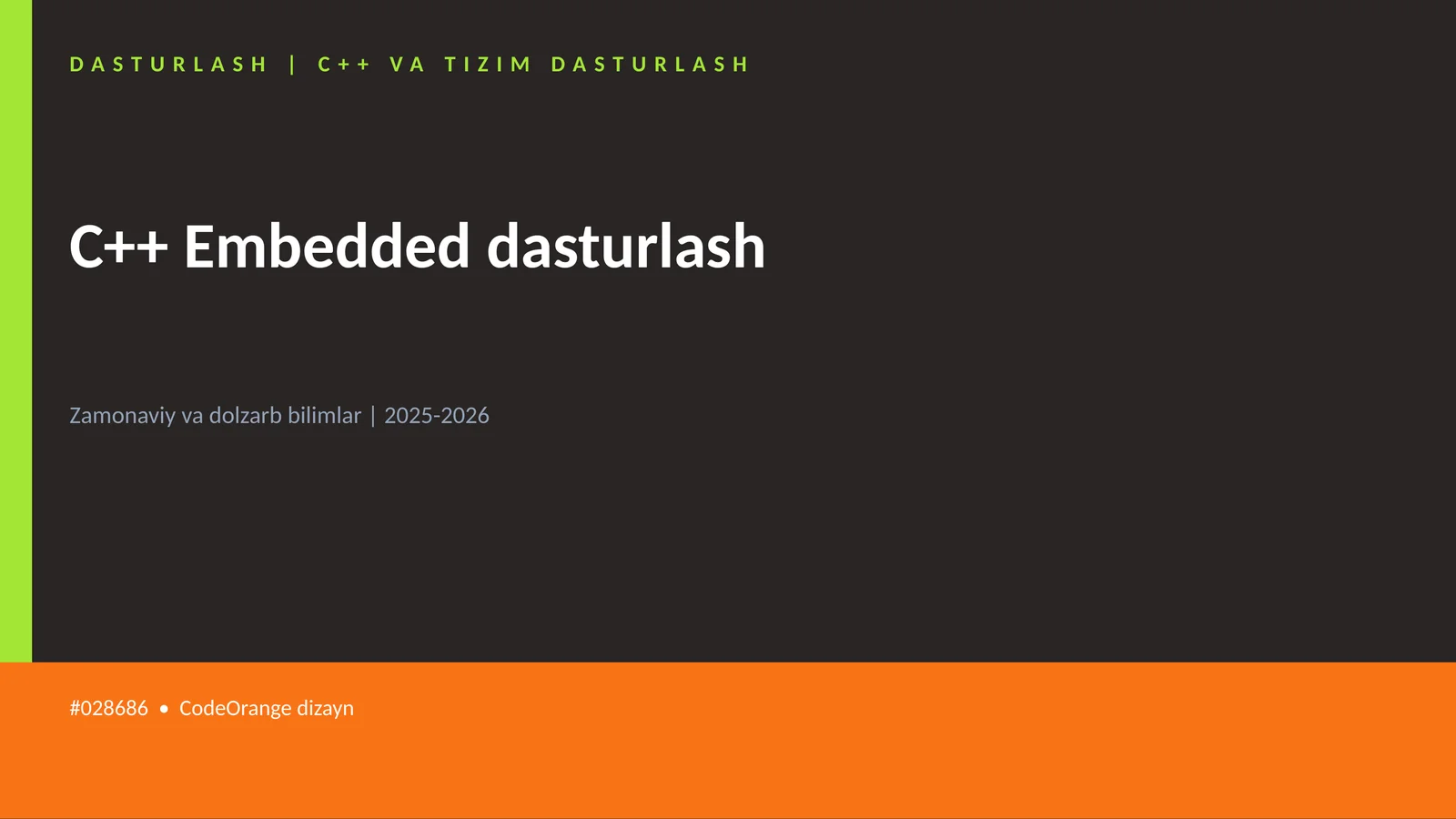 C++ VA TIZIM DASTURLASH 1