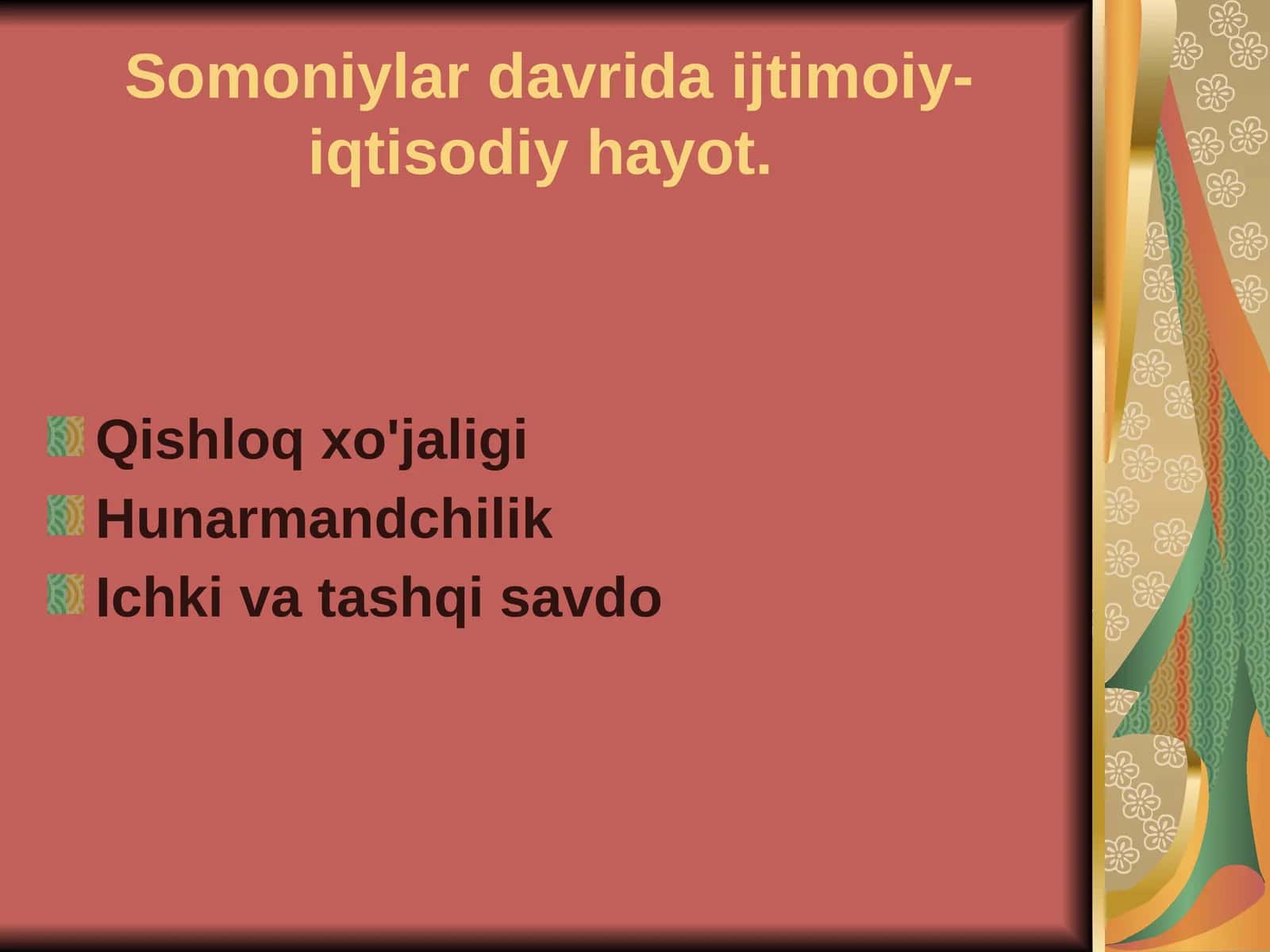 Somoniylar davrida ijtimoiy-iqtisodiy hayot 1