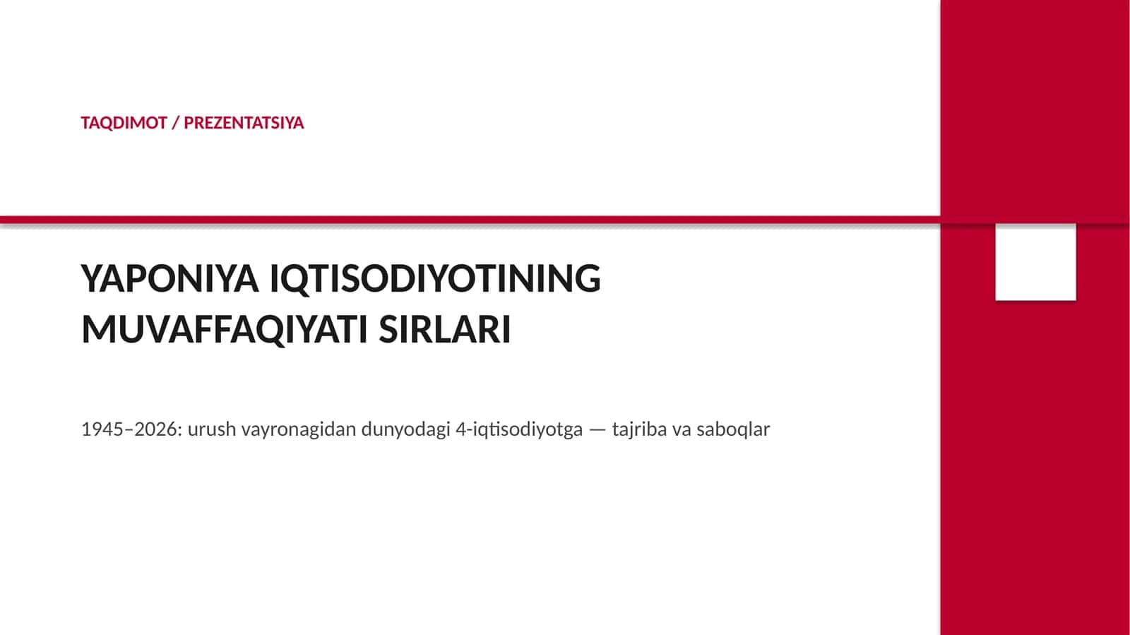 Yaponiya qanday qilib muvaffaqiyatga erishdi 1