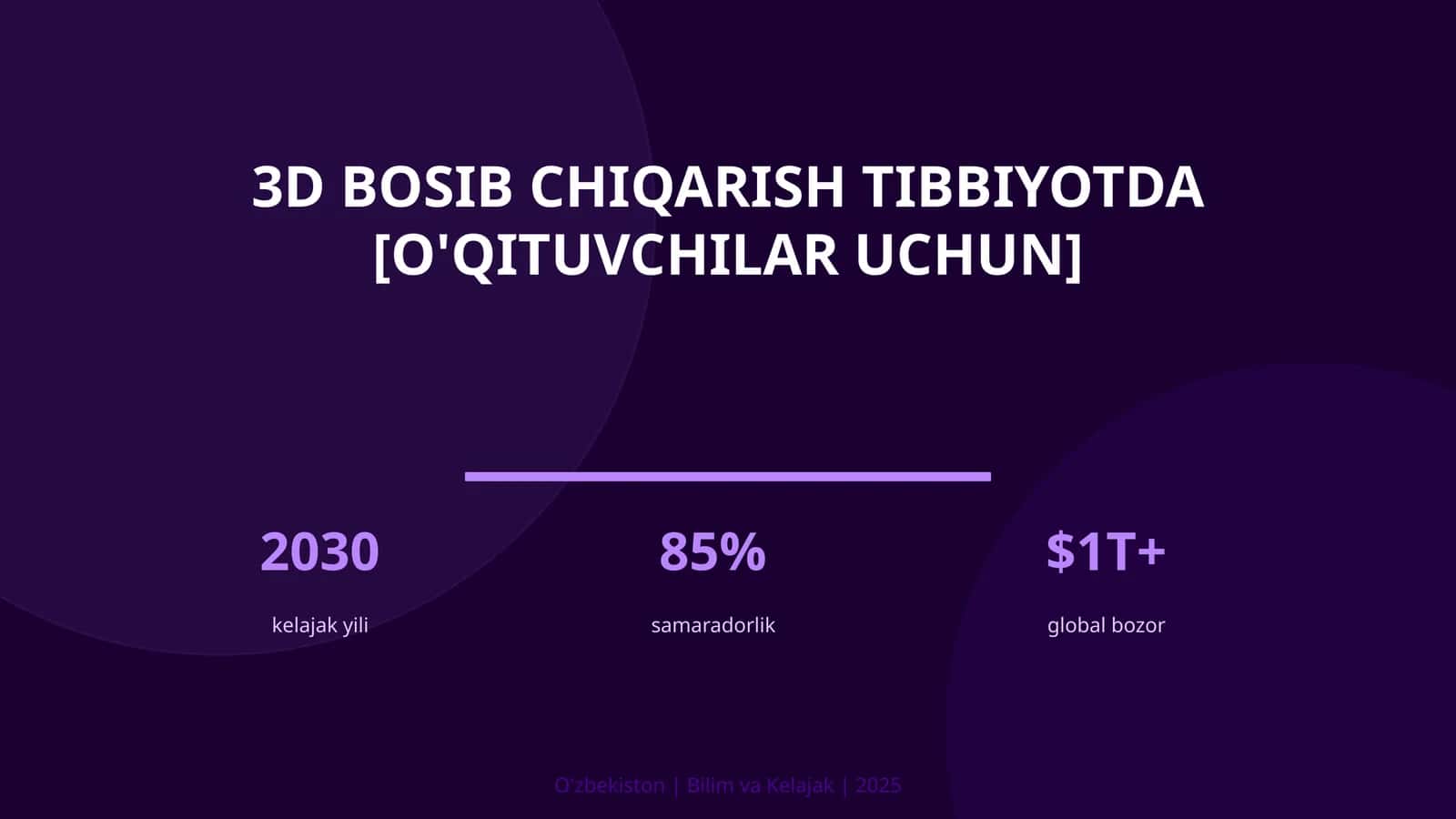 3D bosib chiqarish tibbiyotda [o'qituvchilar uchun] 1