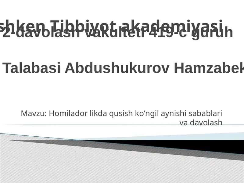 Homiladorlikda qusish ko'ngilaynishining sabablarini va davolashni o'rganish 1