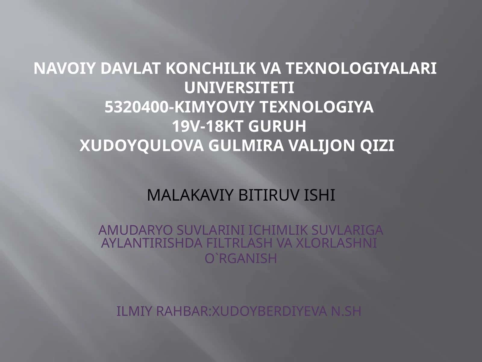 Kimyoviy texnologiya 19v-18kt 1