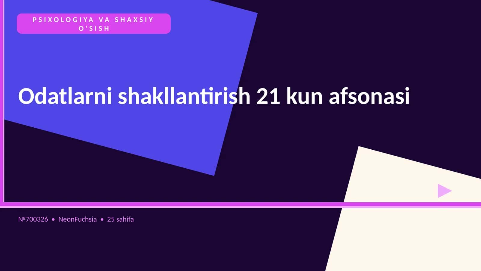 Odatlarni shakllantirish 21 kun afsonasi 1