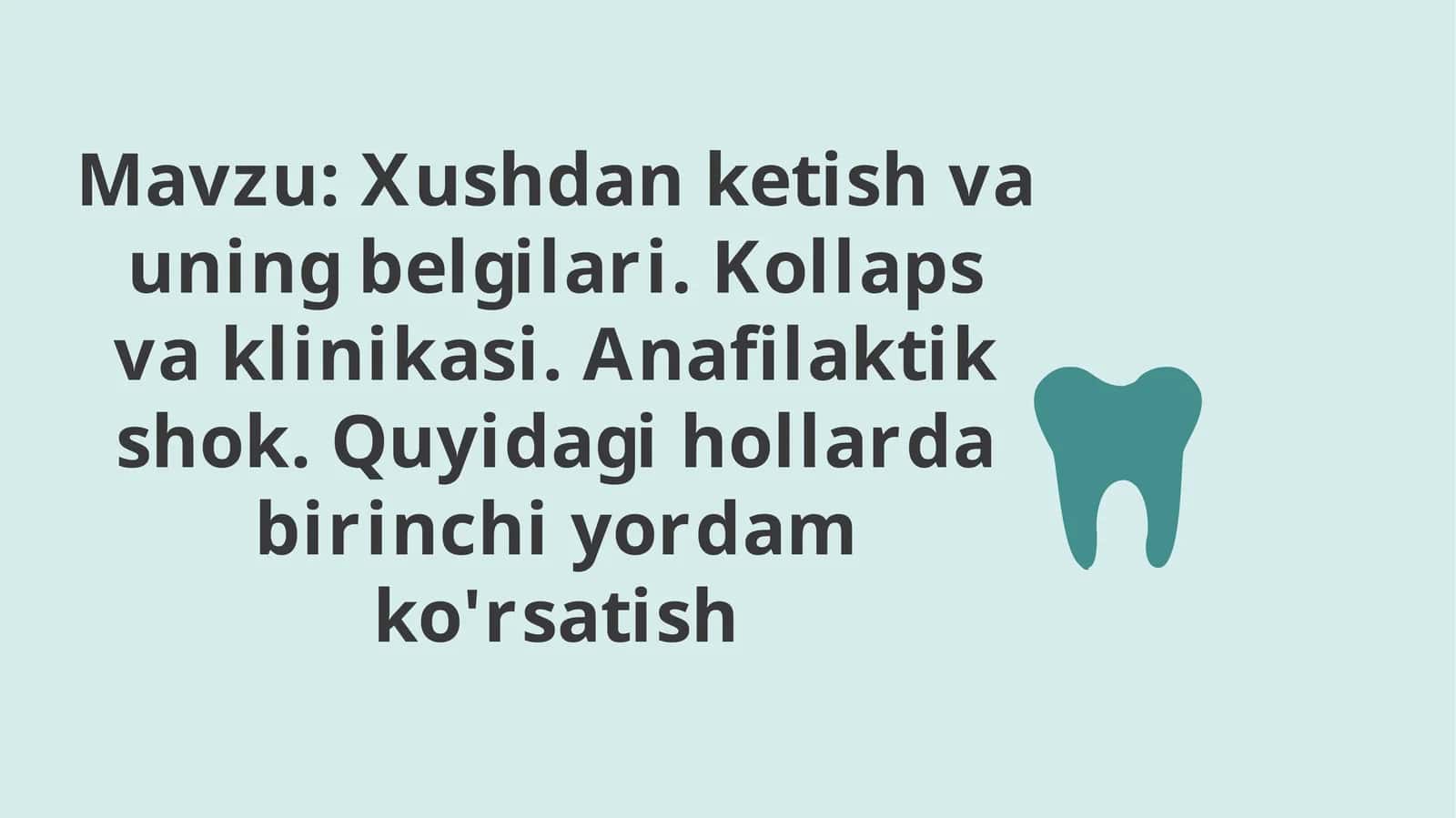 Xushdan ketish va uning belgilari 1