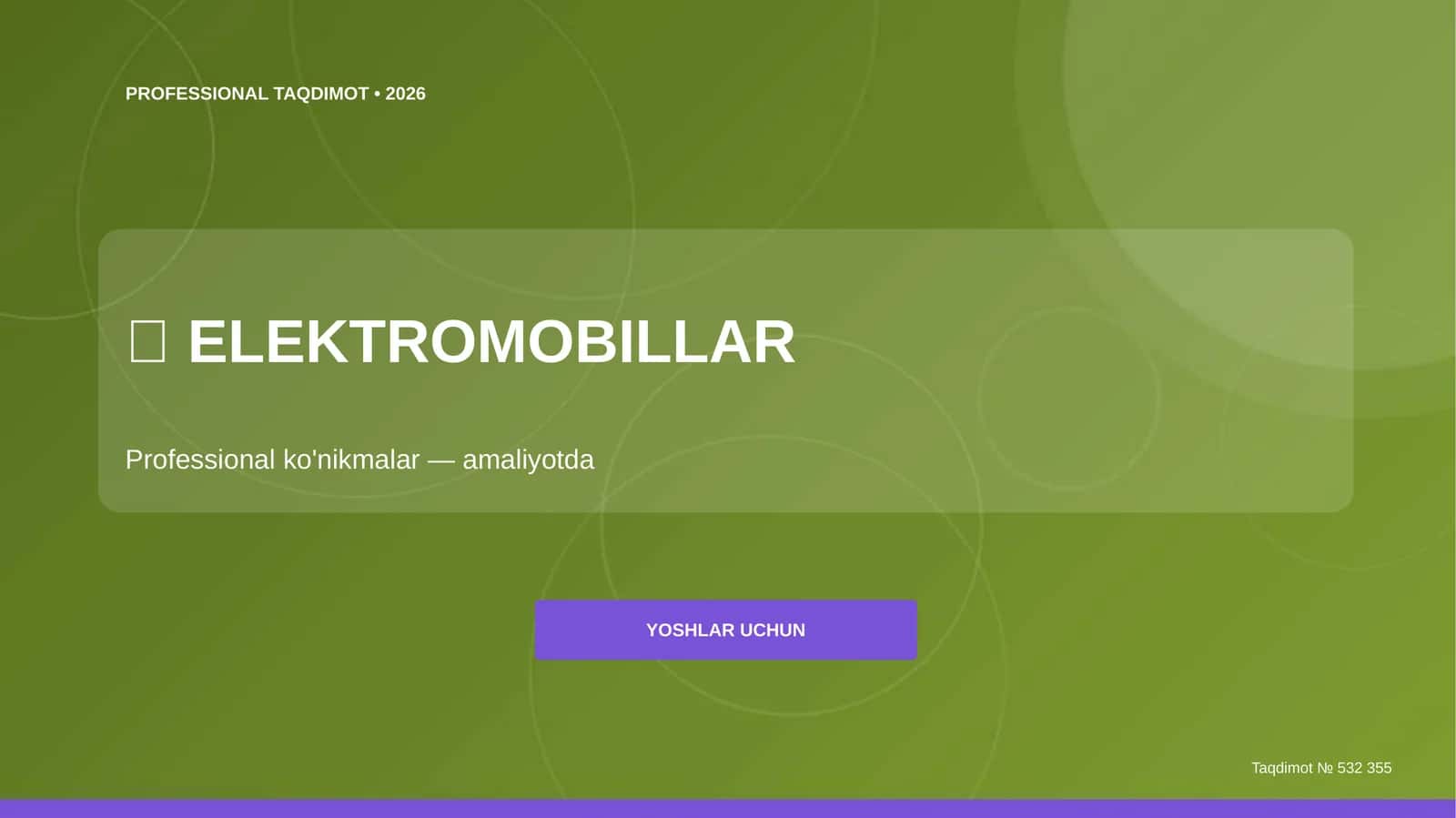 Elektromobillar: professional ko'nikmalar (amaliyotda) [yoshlar uchun] 1