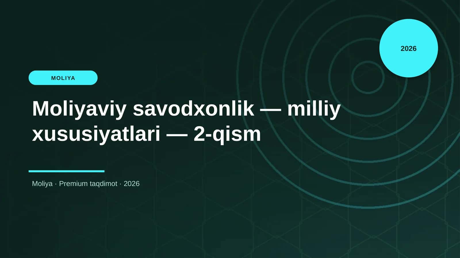 Moliyaviy savodxonlik — milliy xususiyatlari — 2-qism 1