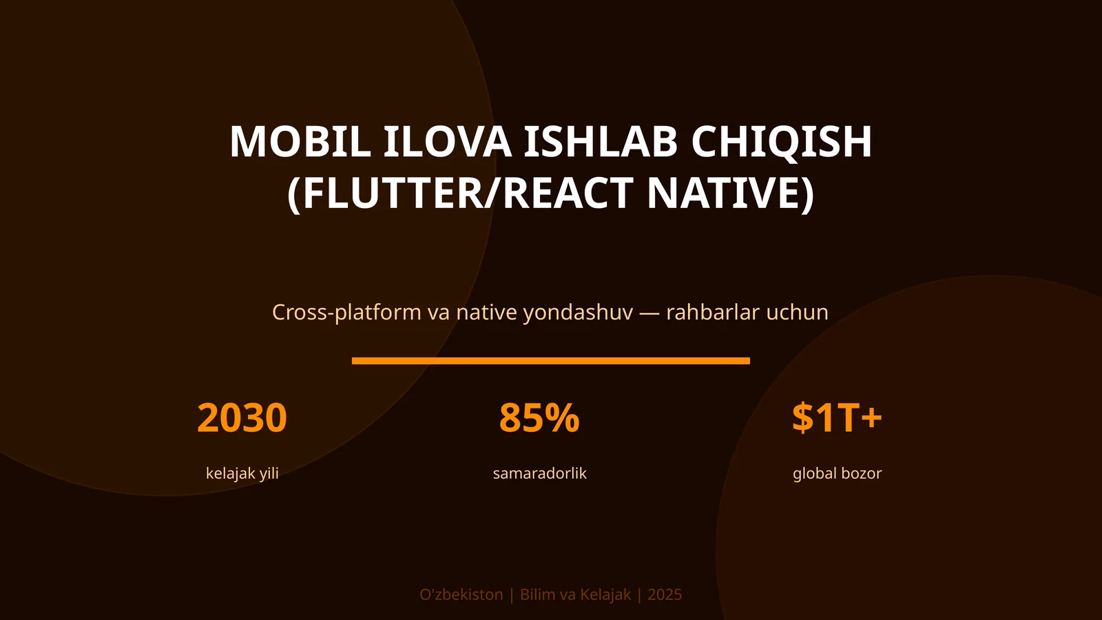 MOBIL ILOVA ISHLAB CHIQISH (FLUTTER/REACT NATIVE) 1
