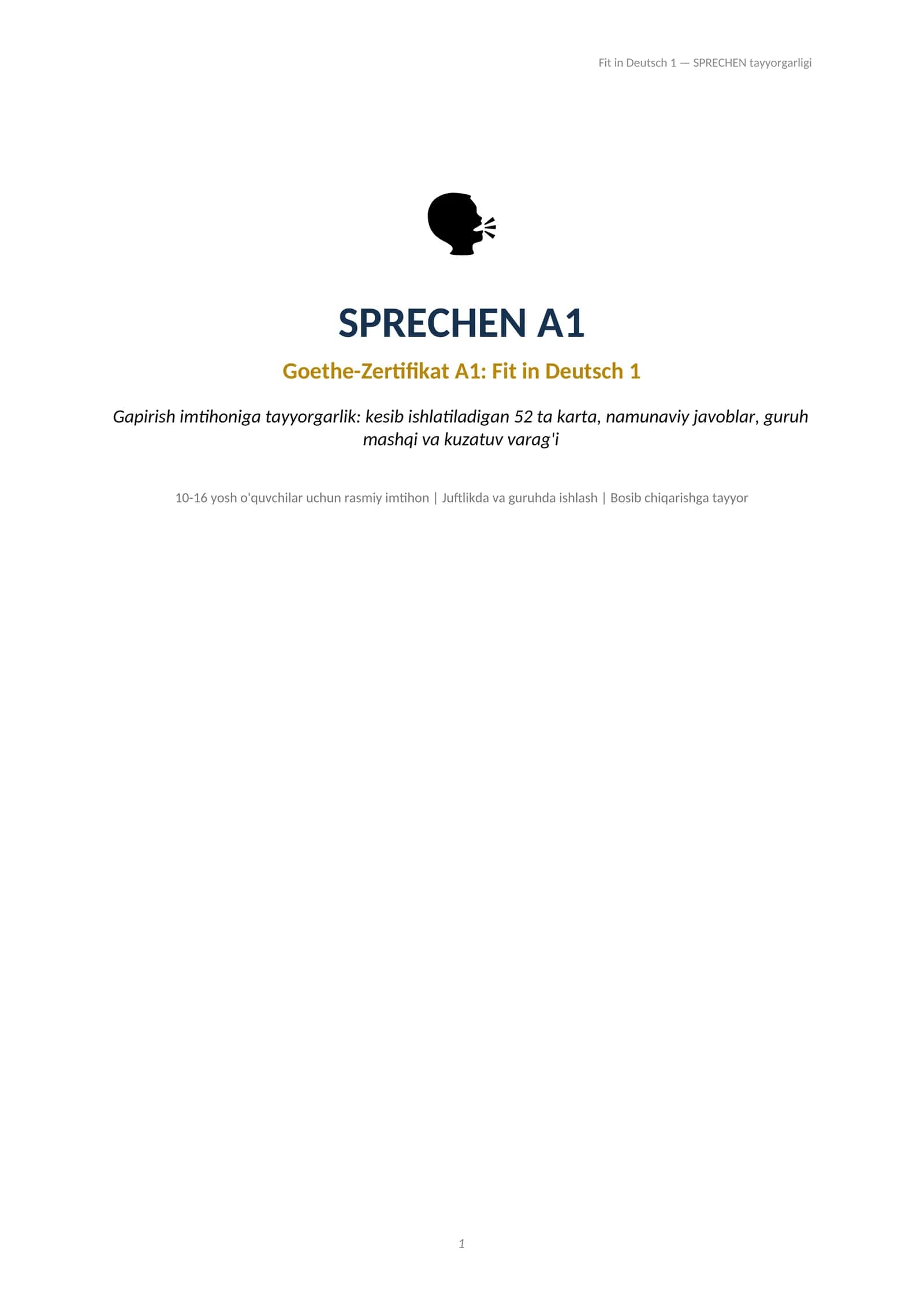 SPRECHEN tayyorgarligi 1