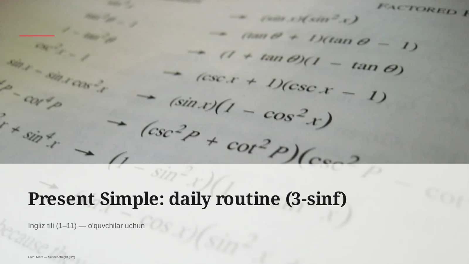Present Simple: daily routine (3-sinf) 1