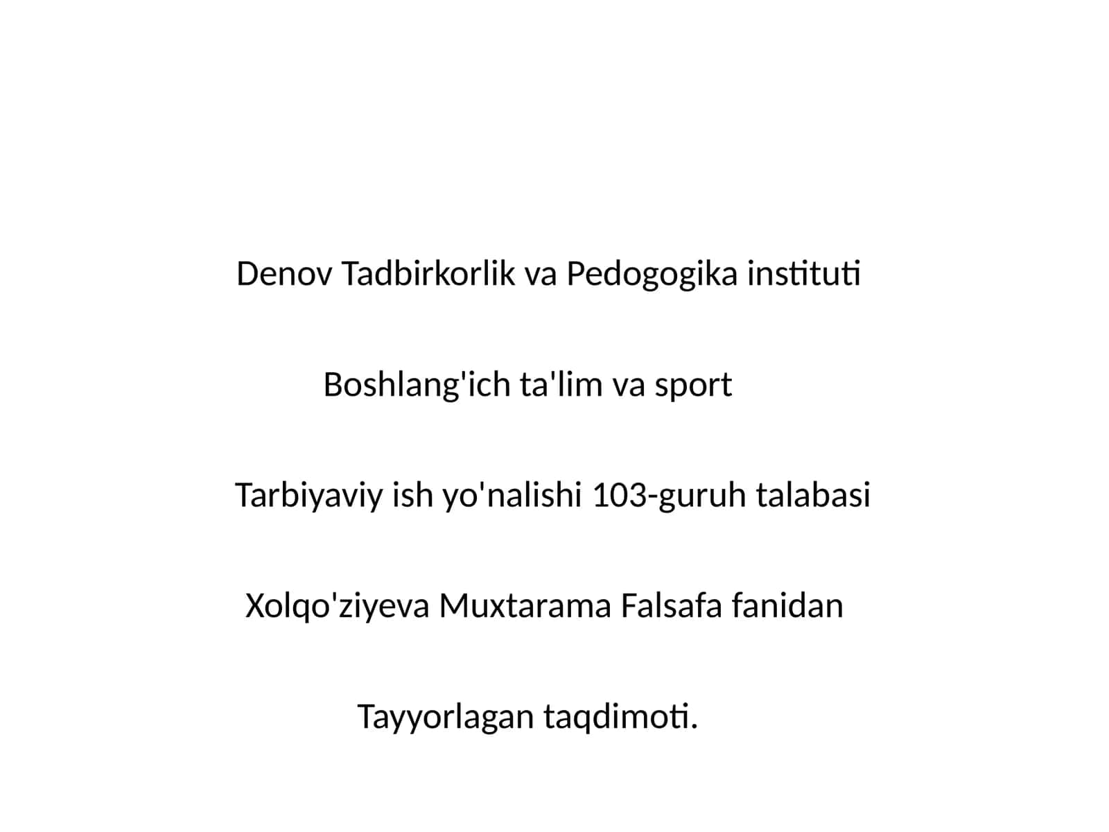 Falsafadan tayyorlagan taqdimoti 1