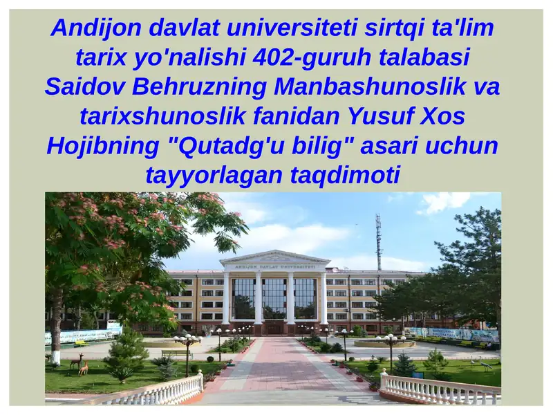 "Qutadg'u bilig" asari 1