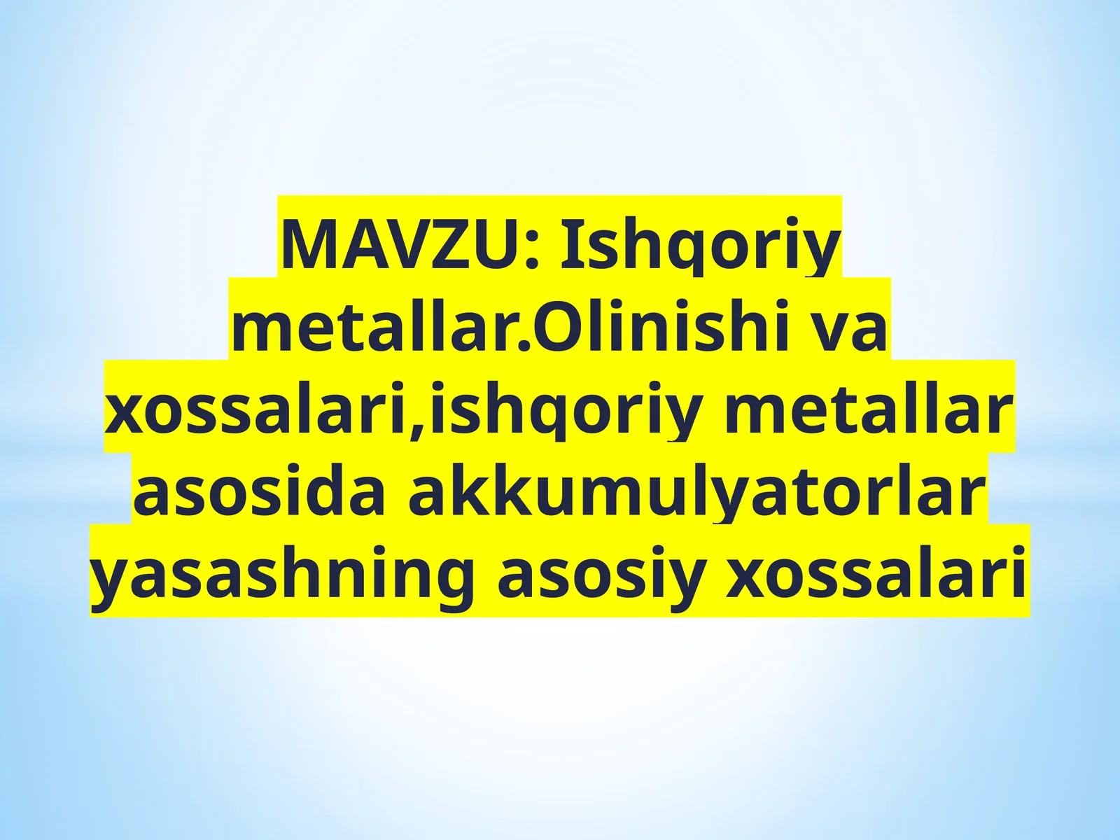 Ishqoriy metallar 1