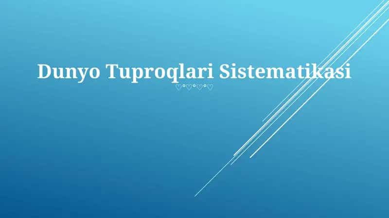 Dunyo Tuproqlari Sistematikasi 1