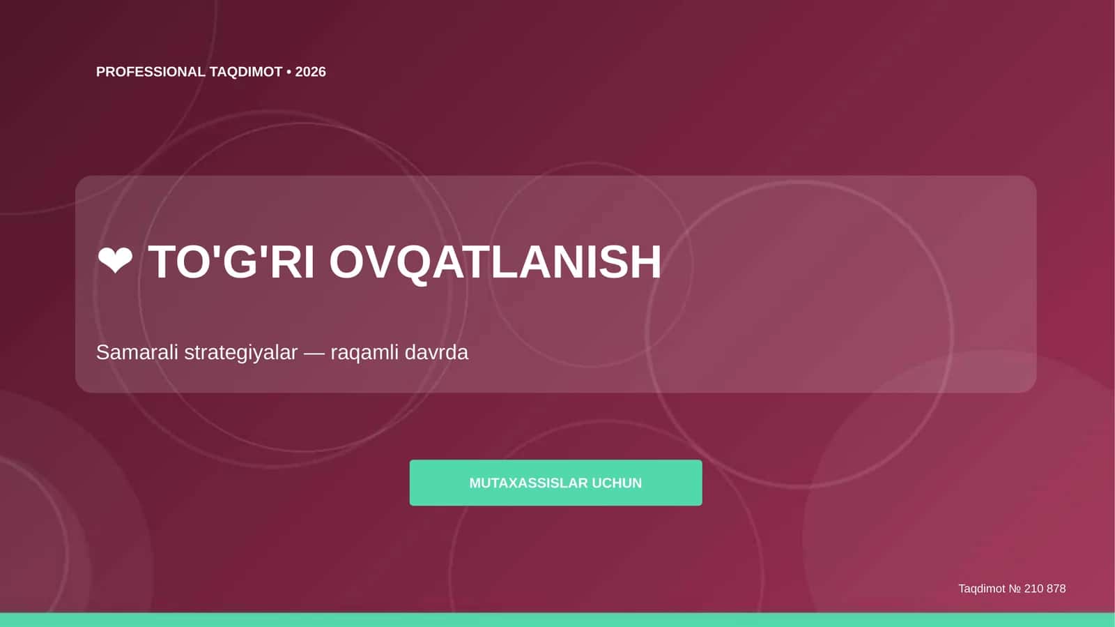 TO'G'RI OVQATLANISH 1