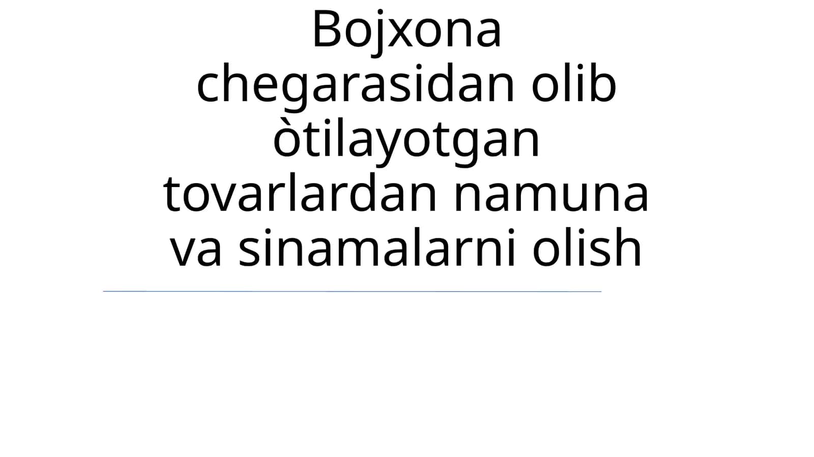 Namunalar olish strategiyasi 1