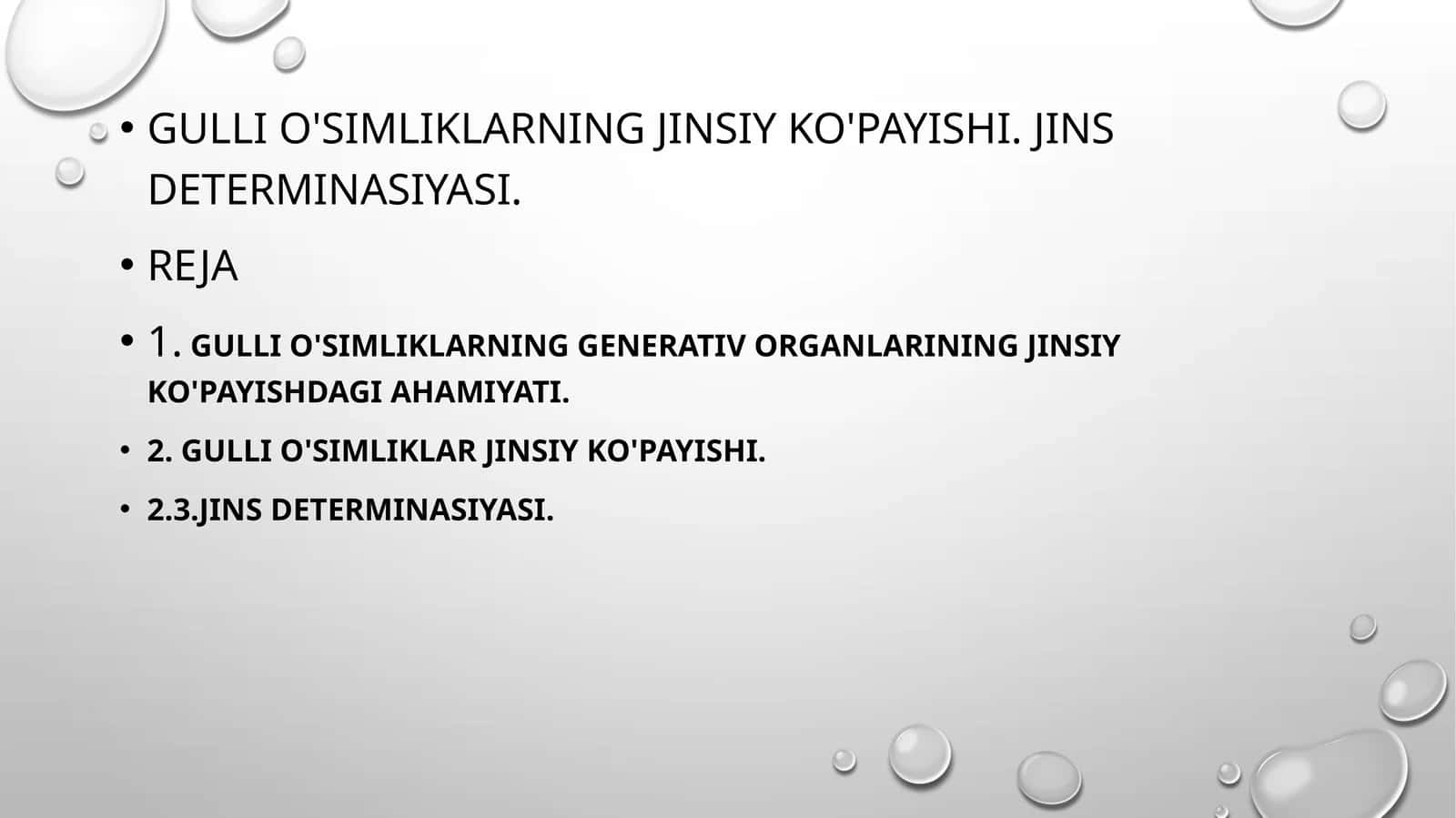 Gullio'simliklarningjinsiyko'payishi.Jinsdeterminasiyasi 1