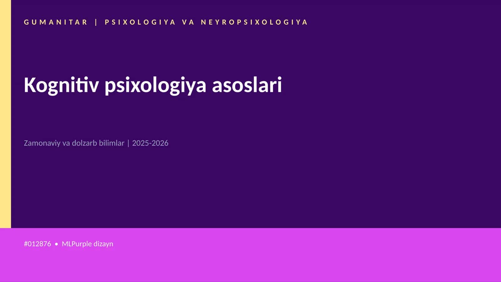 Kognitiv psixologiya asoslari 1