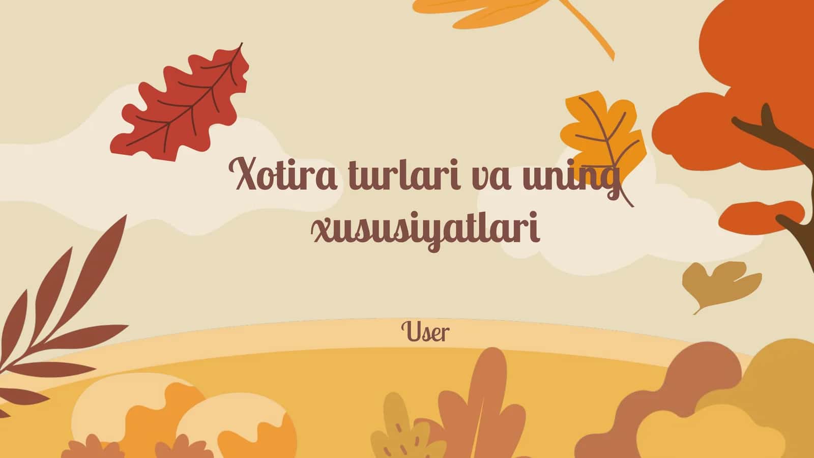Xotira turlari va uning xususiyatlari 1