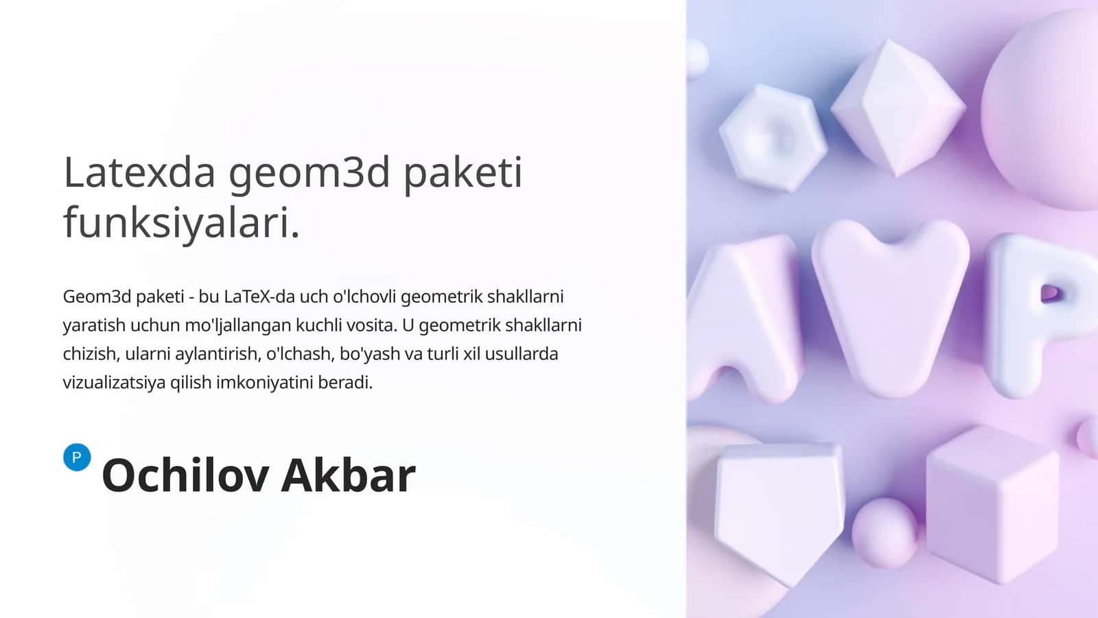 Geom3d Paketi 1