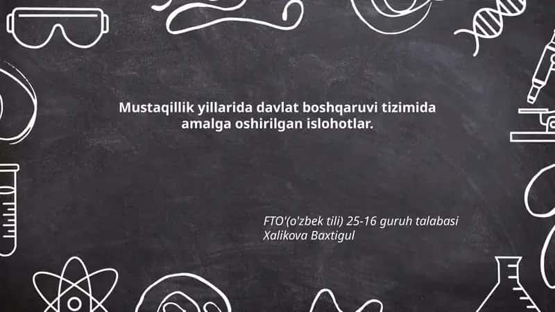 Mustaqillik davrida Konstitutsiyaviy islohotlar va davlat boshqaruvi tuzilmasi 1