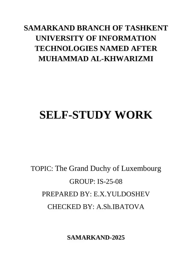 Lyuksemburg ( Self study work ) 1