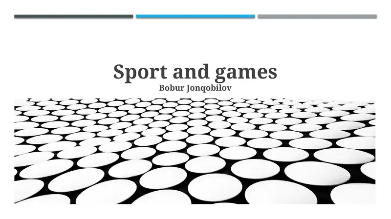 Sport and games 1