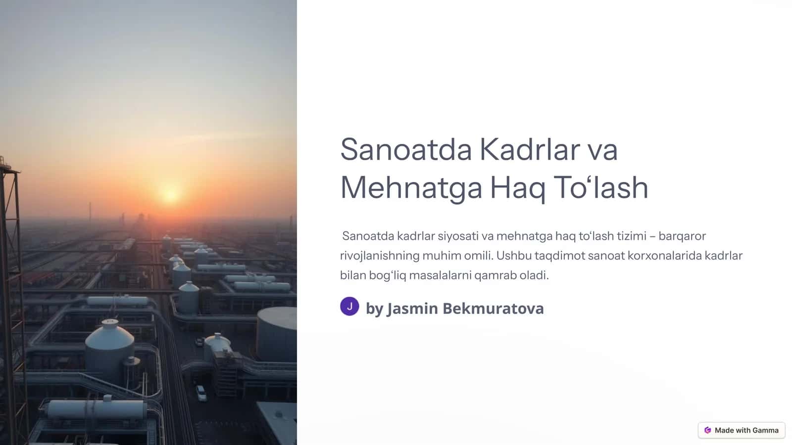 Sanoatda Kadrlar va Mehnatga Haq To‘lash 1