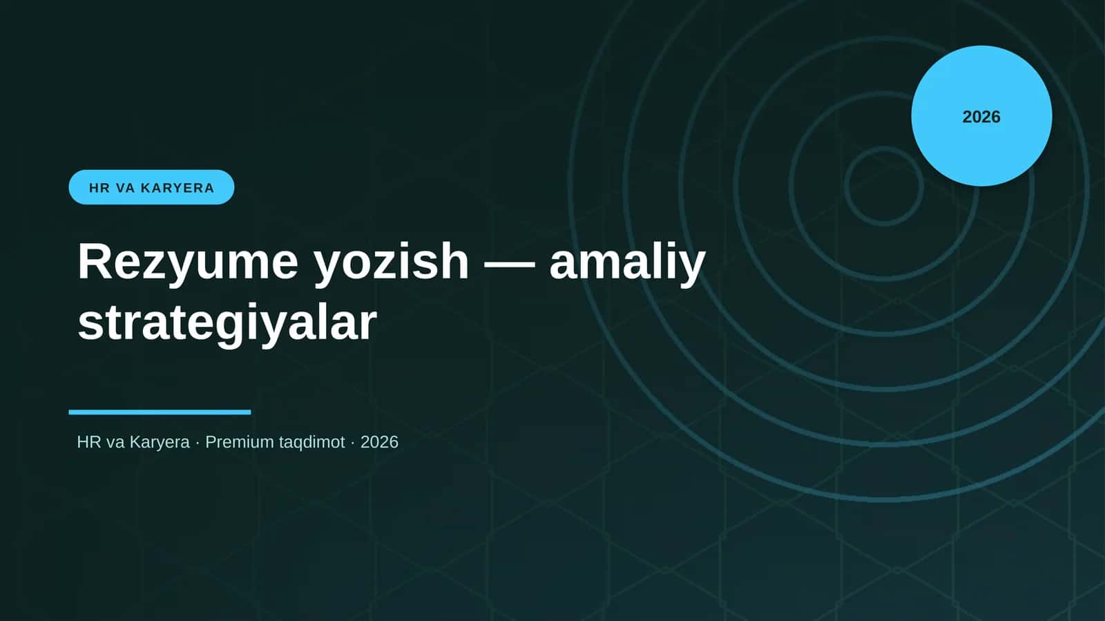 Rezyume yozish — amaliy strategiyalar 1