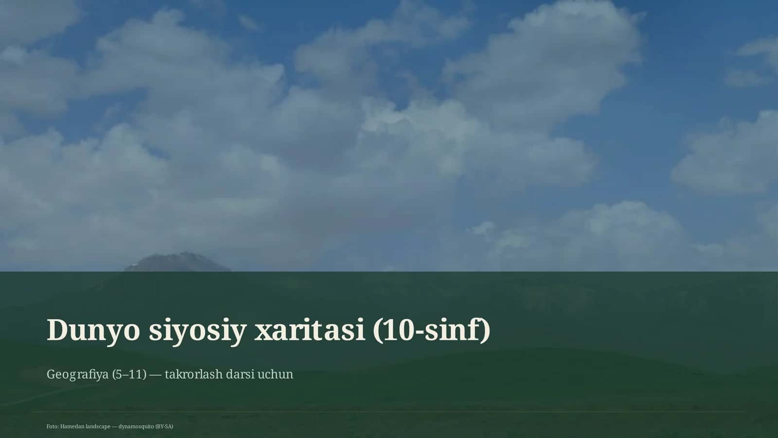 Dunyo siyosiy xaritasi (10-sinf) 1