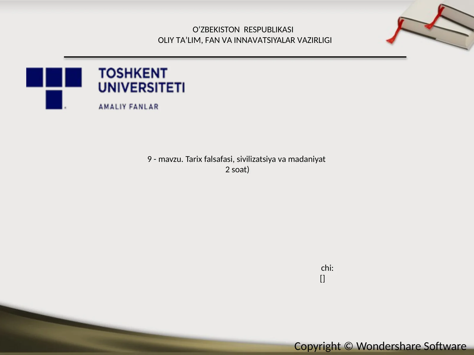 Tarix falsafasi, sivilizatsiya va madaniyat 1