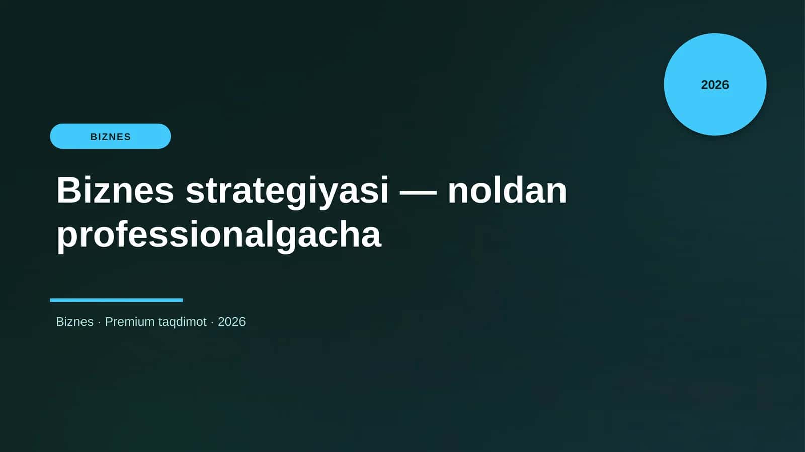 Biznes strategiyasi — noldan professionalgacha 1