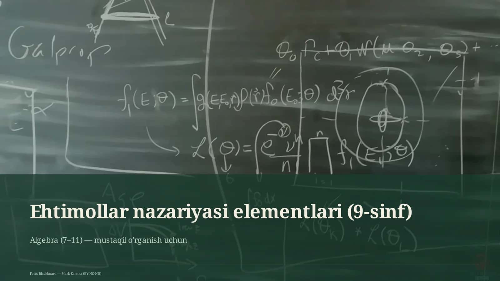 Ehtimollar nazariyasi elementlari (9-sinf) 1