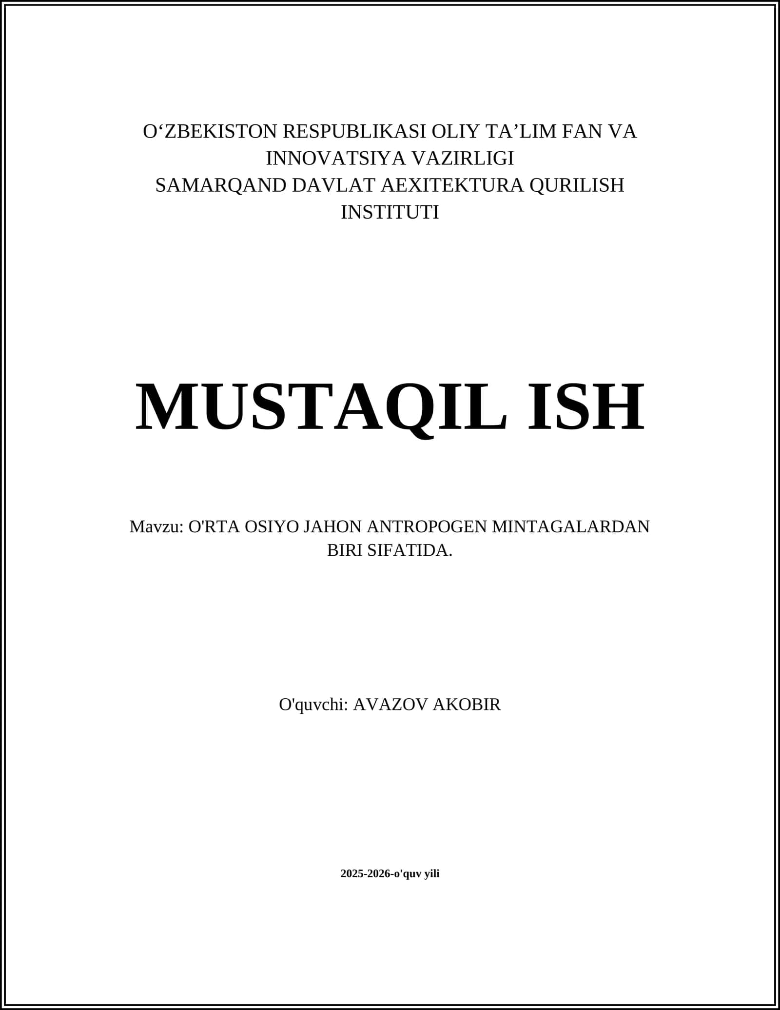 O'rta Osiyo Antropogen Mintaqasi 1