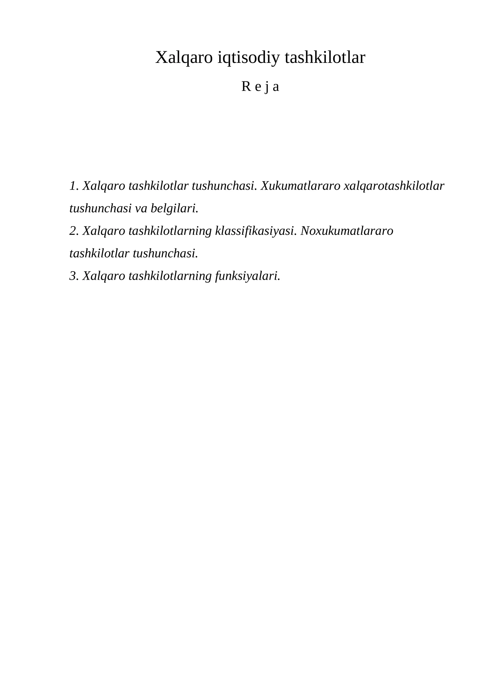 Xalqaro iqtisodiy tashkilotlar 1