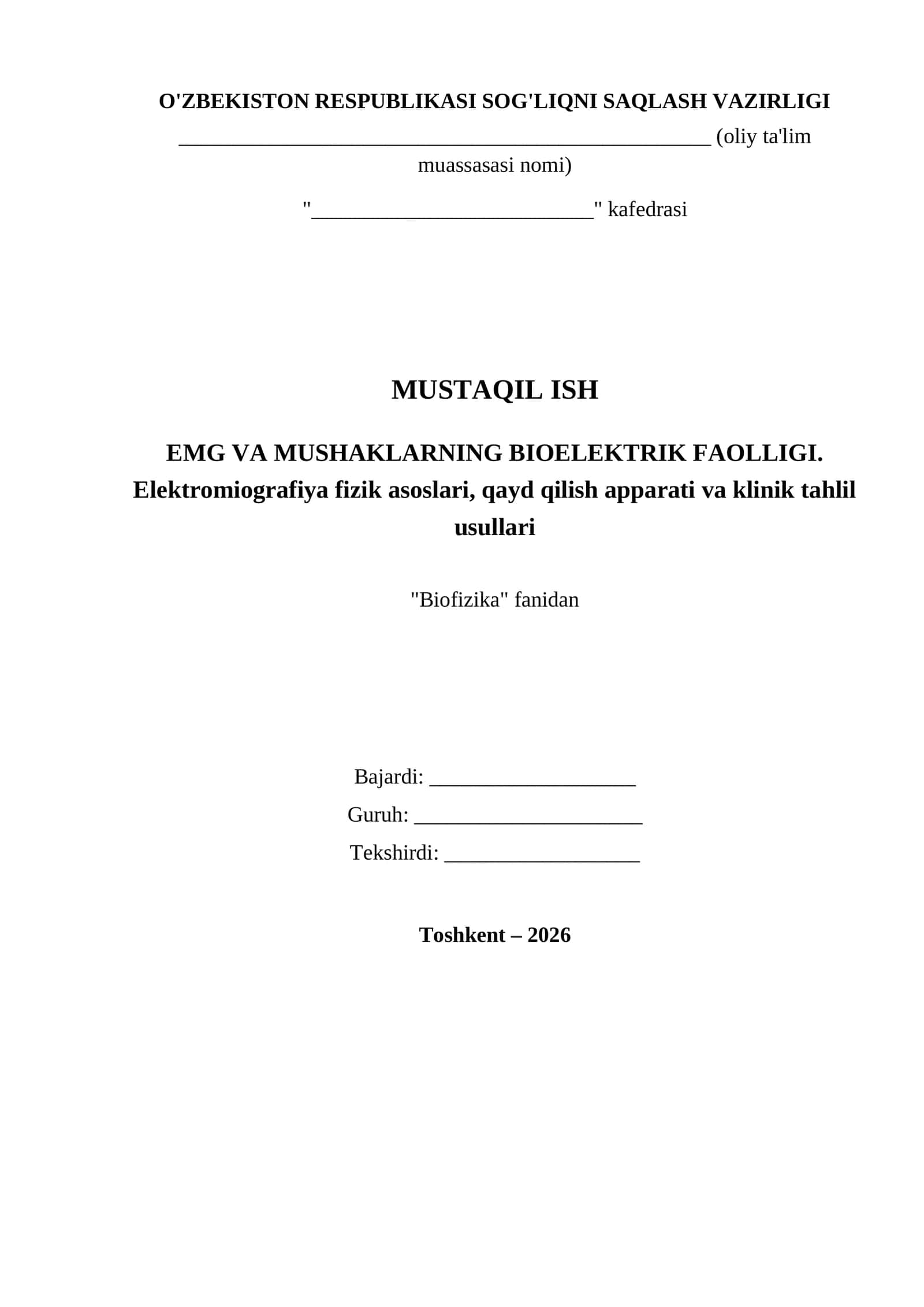 EMG VA MUSHAKLARNING BIOELEKTRIK FAOLLIGI 1