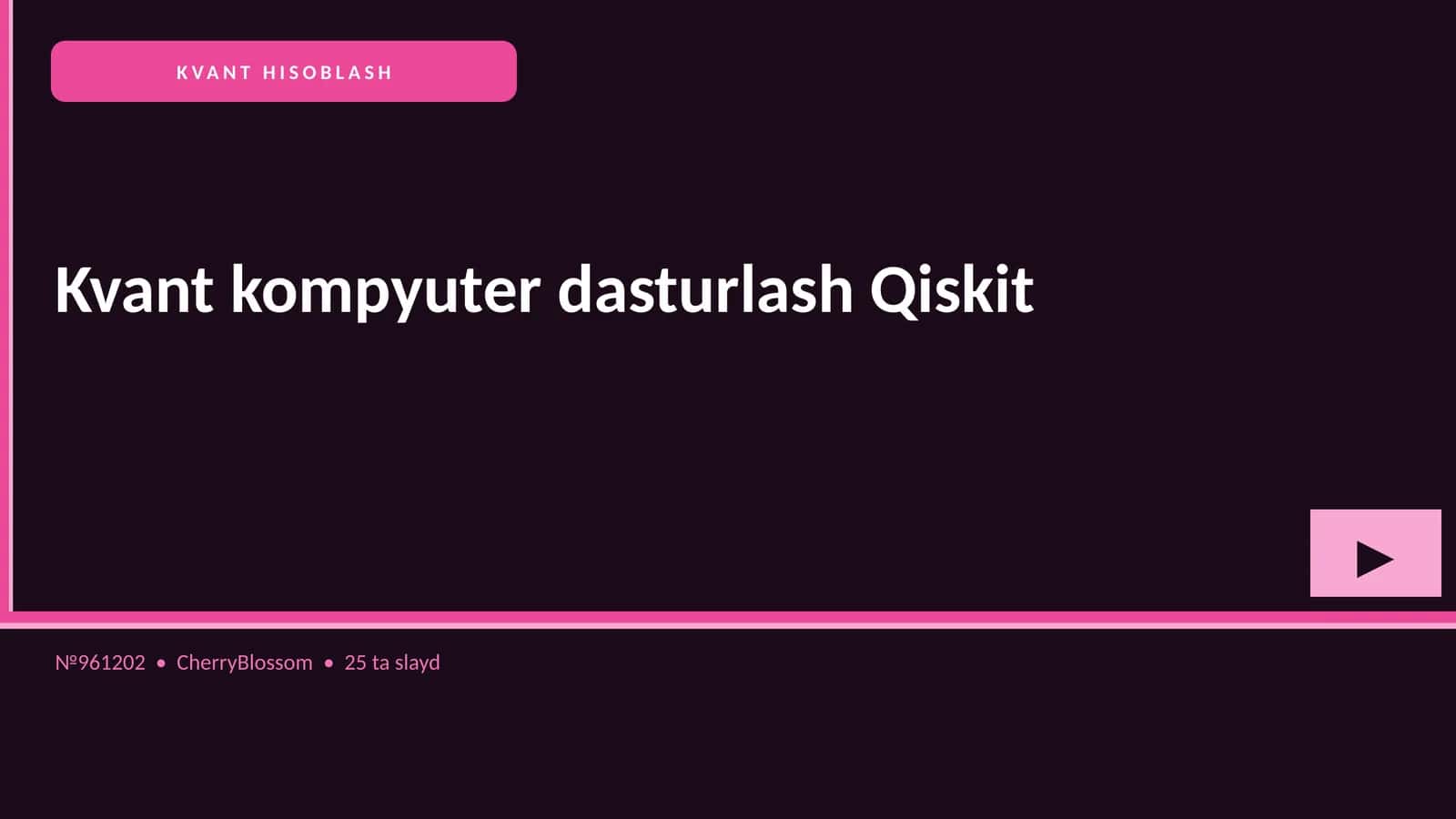 Kvant kompyuter dasturlash Qiskit 1