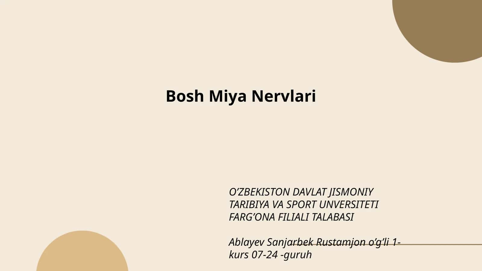Bosh Miya Nervlari 1