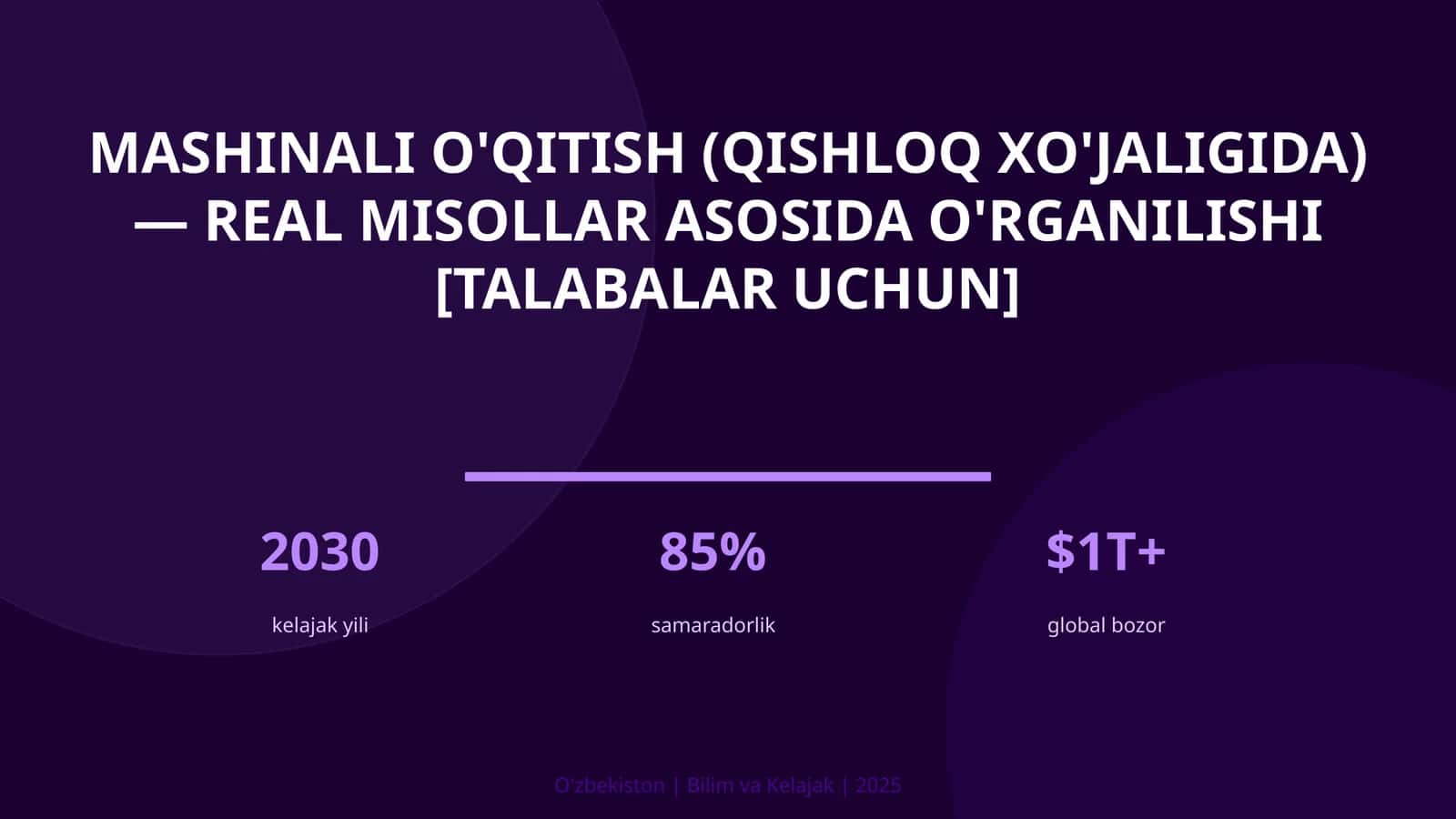 Mashinali o'qitish (qishloq xo'jaligida) — real misollar asosida o'rganilishi [talabalar uchun] 1