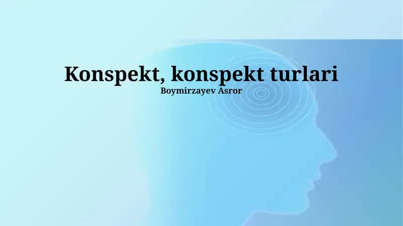 Konspekt, konspekt turlari 1