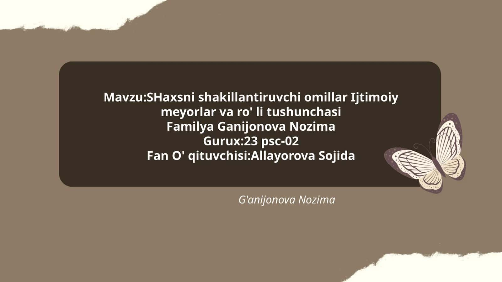 SHaxsni shakillantiruvchi omillar Ijtimoiy meyorlar va ro' li tushunchasi 1