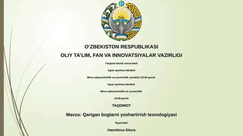 Qarigan boglarni yoshartirish texnologiyasi 1