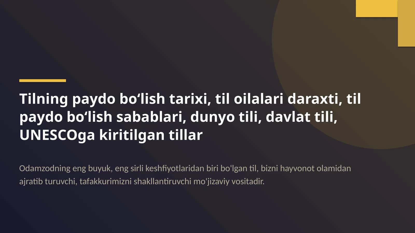 Davlat Tili: Milliy O'ziga Xoslik Va Birlik Ramzi 1