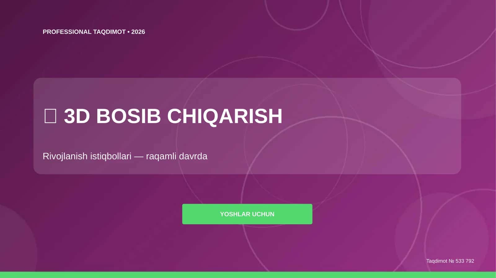 3D bosib chiqarish: rivojlanish istiqbollari (raqamli davrda) 1